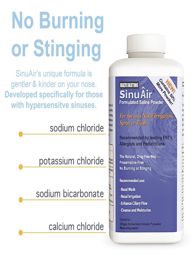 SINU PULSE ELITE SinuPulse Elite SinuAir Sinus Rinse Salt Solution - Saline Powder for SinuPulse System, Neti Pot Flush, Nasal Wash Squeeze Bottle, & Nose Irrigation for Sinuses, 300g - Image 3